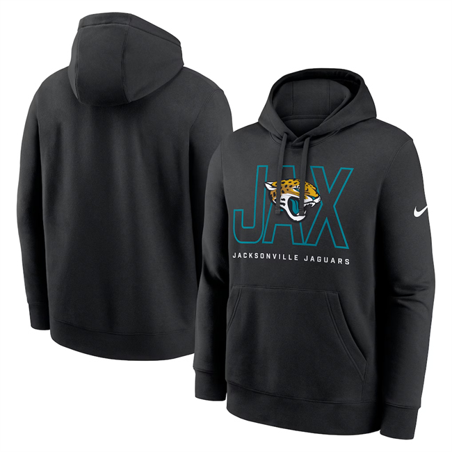 Men's Black Jacksonville Jaguars Busted Play Club Fleece Pullover Hoodie